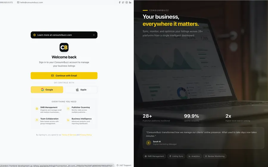 ConsumrBuzz SaaS - Business Intelligence Dashboard preview